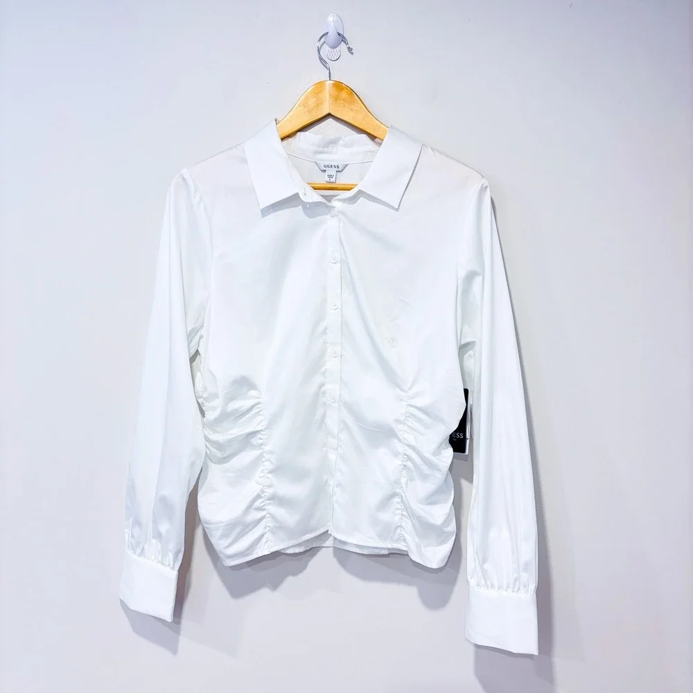 GUESS White poplin button down shirt | Minimalist‎ classic | Large - Picture 3 of 12
